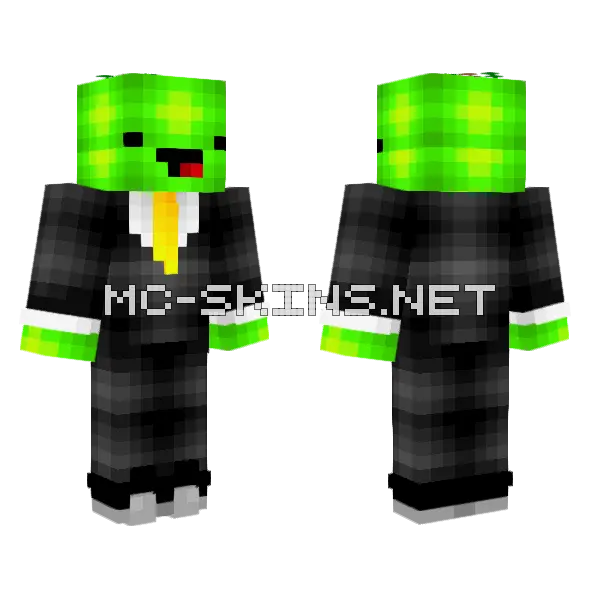 Business Lime Minecraft skin, front and back