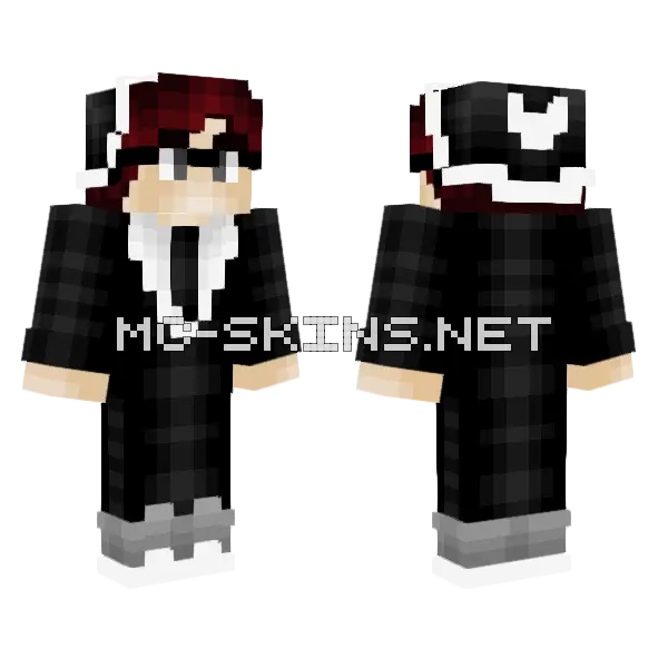 Business Man Christmas Black Suit Minecraft skin, front and back