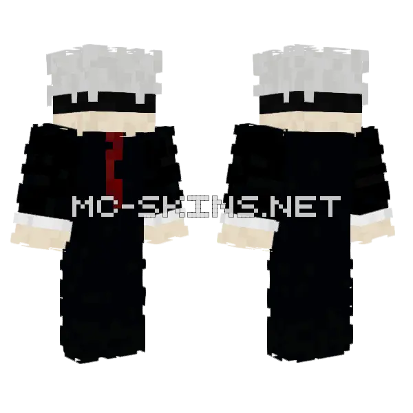 Businessman Gojo Minecraft skin, front and back