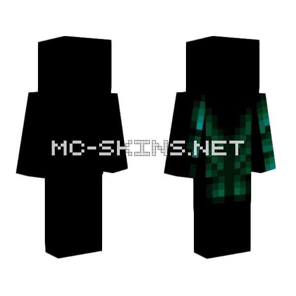 Butterfly Wings Dark Green Minecraft skin, front and back