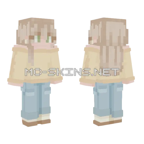 Buttery Girl Minecraft skin, front and back