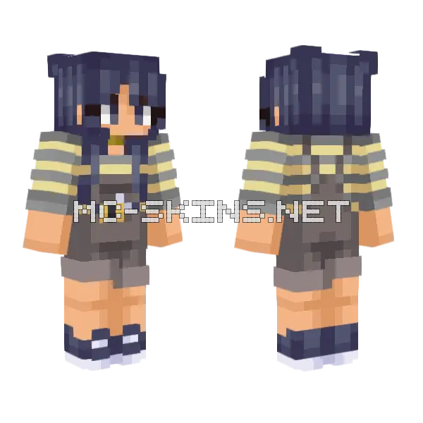 Buzz Bee Girl Minecraft skin, front and back