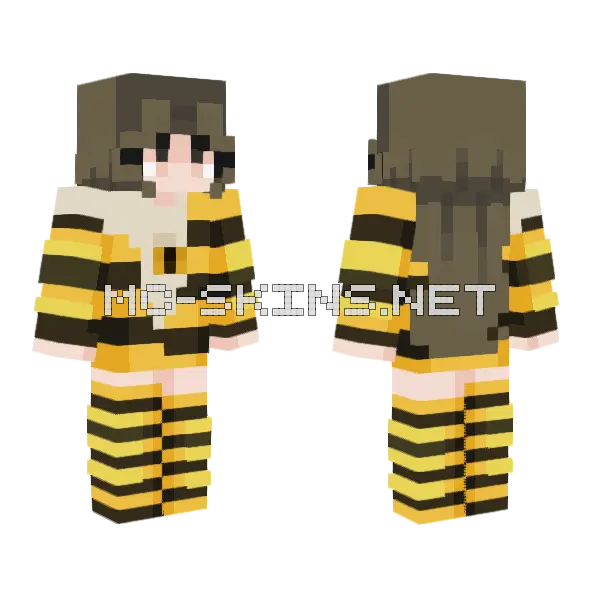 Buzz Buzz Bee Minecraft skin, front and back