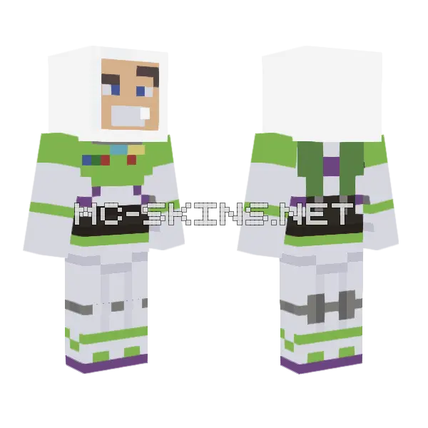 Buzz Lightyear Minecraft skin, front and back