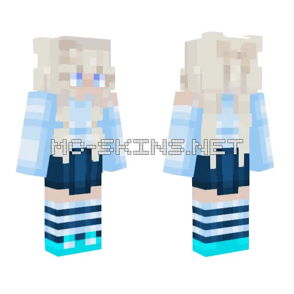 By The Water Girl Minecraft skin, front and back