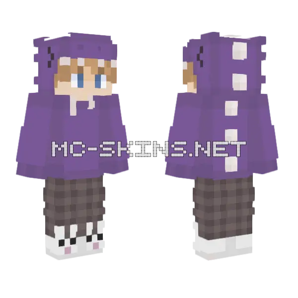 Bytedown Purple Wizard Minecraft skin, front and back