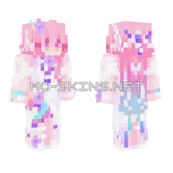 C3skq Pink Girl Minecraft skin, front and back