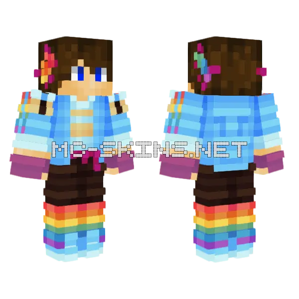 Caajbe Hydrangea Honeybees Mania Minecraft skin, front and back