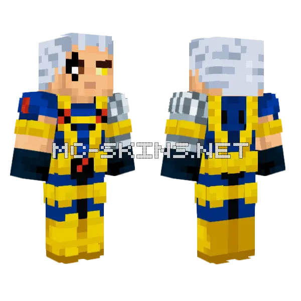Cable X-Men 97 2nd Suit Minecraft skin, front and back