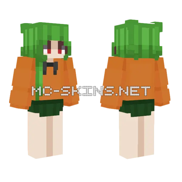 Cactus Girl Minecraft skin, front and back