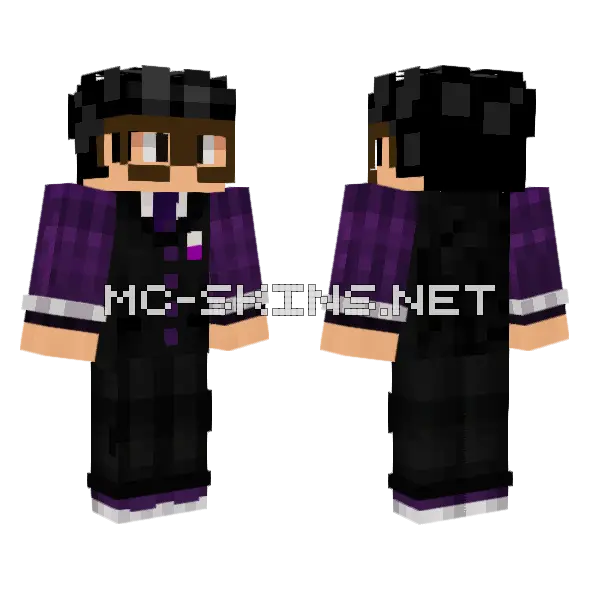 Cafect Suit Minecraft skin, front and back