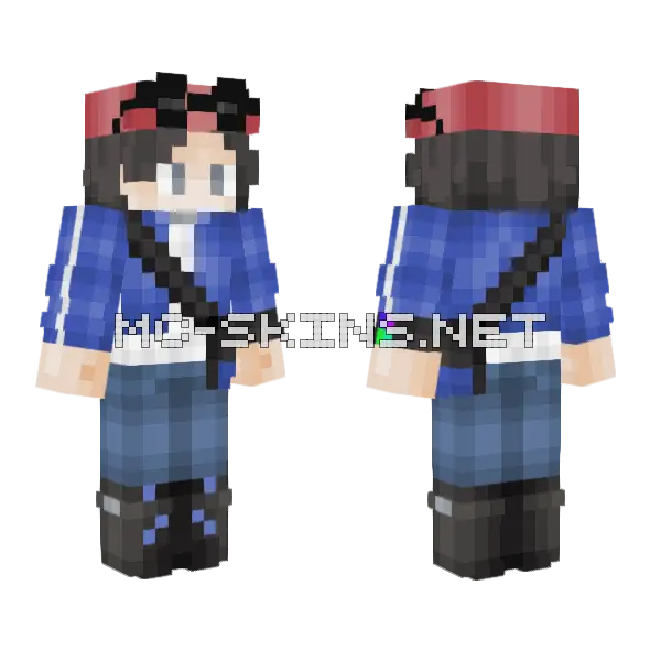 Calem Pokemon Boy Minecraft skin, front and back