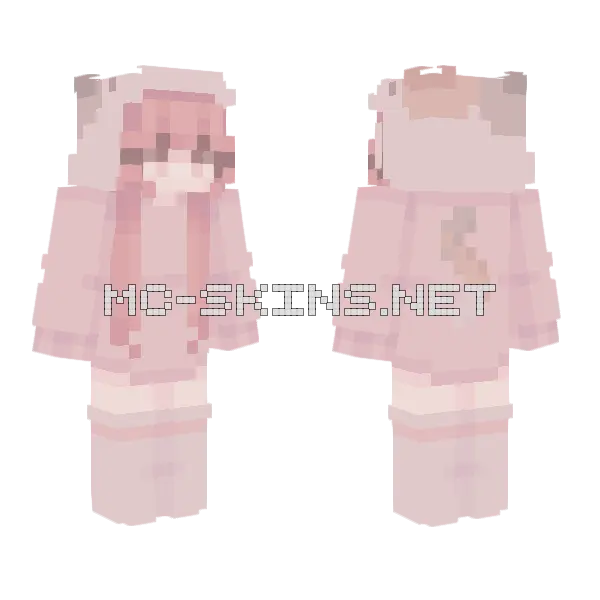 Calico Cat Girl Minecraft skin, front and back