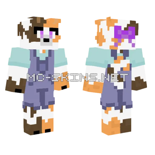 Calico Cat Outfit Minecraft skin, front and back