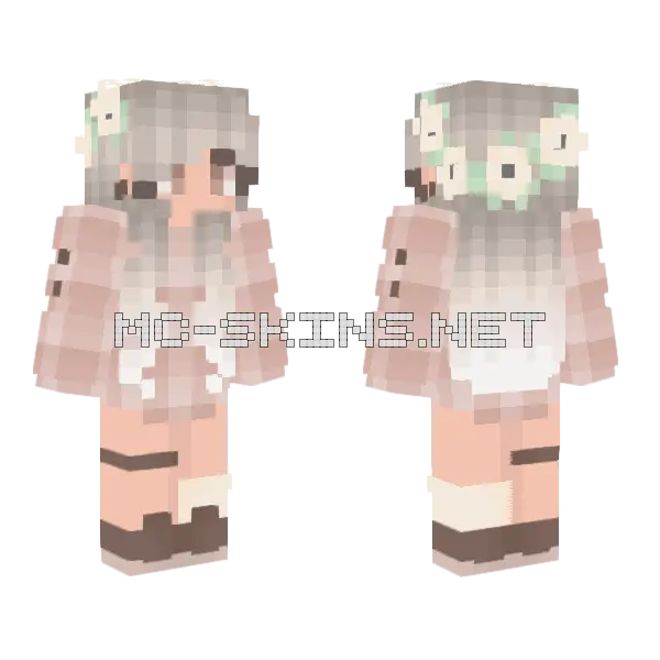 Callie With Flowers Minecraft skin, front and back