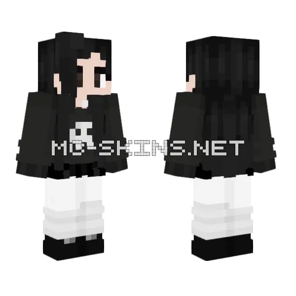 Callmevesi Black and White Minecraft skin, front and back