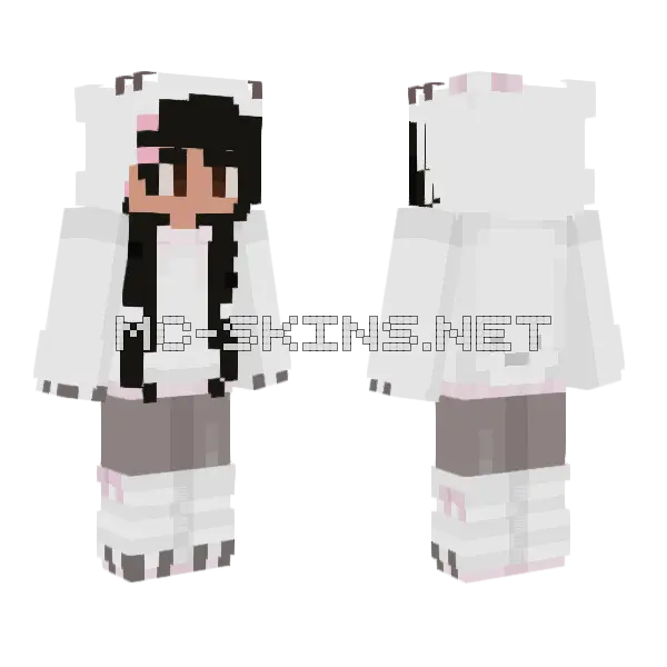 Camee Hello Kitty Minecraft skin, front and back