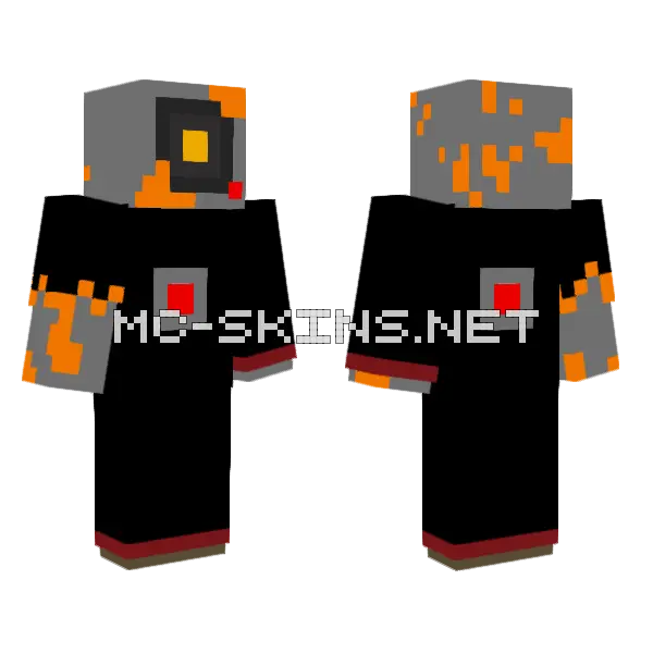 Camera Man Burnt Out Minecraft skin, front and back
