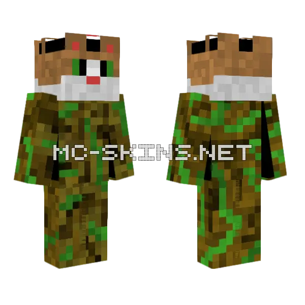 Camo Cat Minecraft skin, front and back