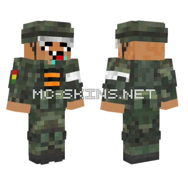 Camouflage Soldier Outfit, front and back