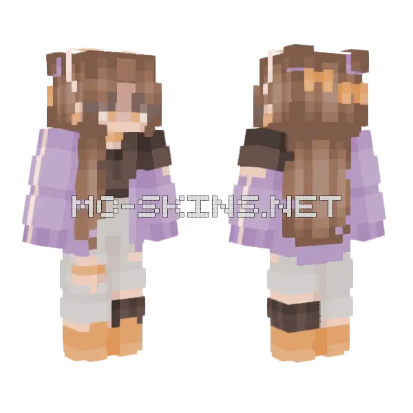 Candied Bows Skintober Day 4 Minecraft skin, front and back