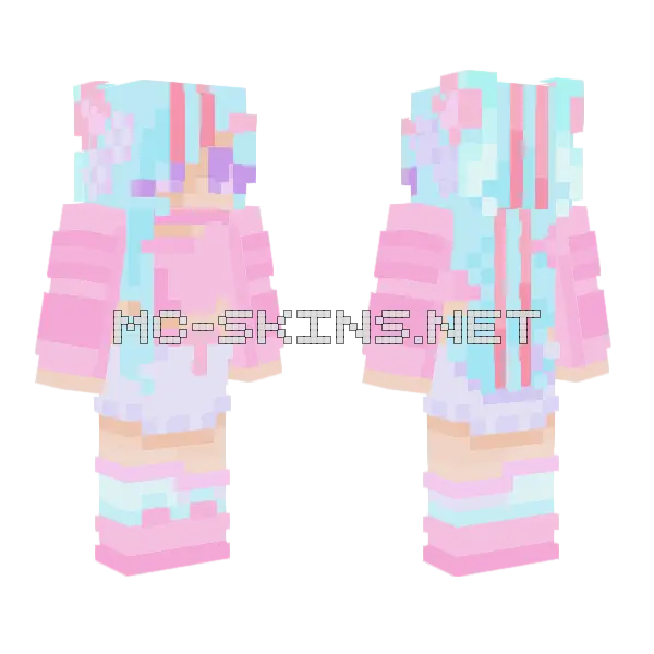 Candy Bear Rce Minecraft skin, front and back