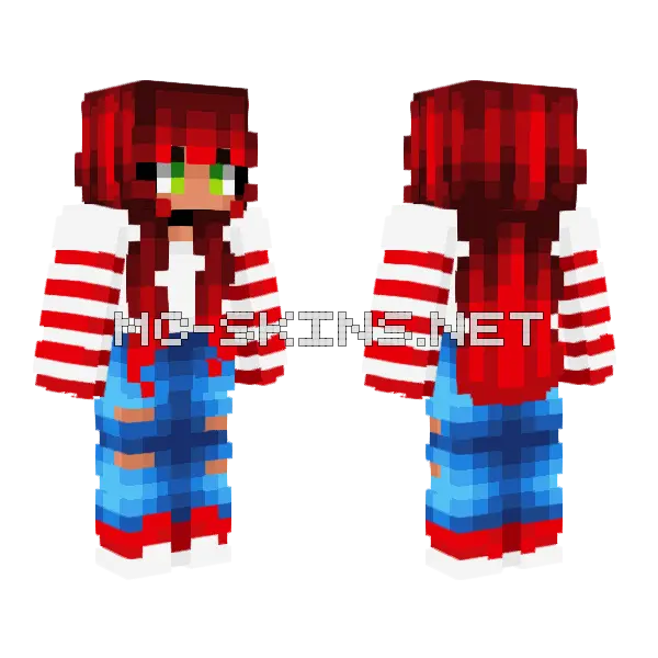 Candy Cane Girl Minecraft skin, front and back