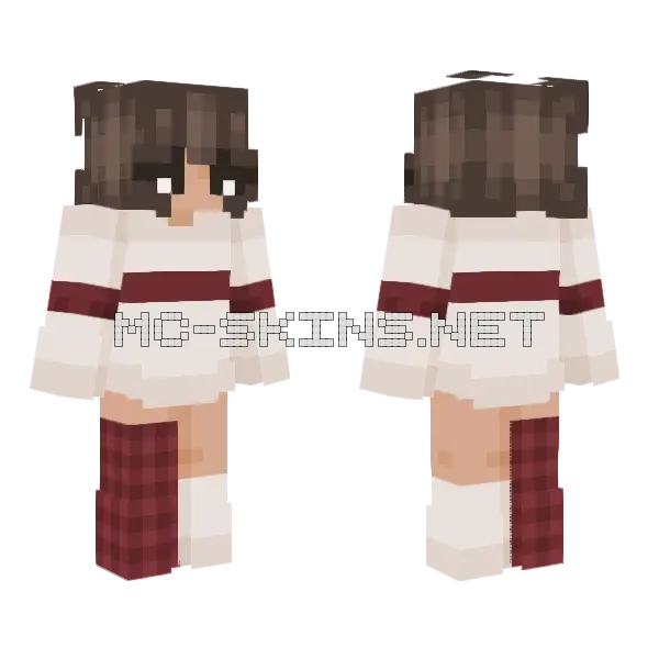 Candy Cane Lane Minecraft skin, front and back
