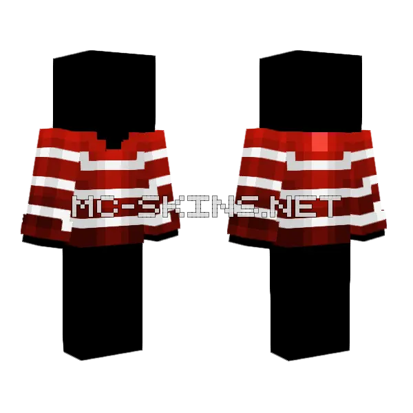 Candy Cane Stripe Sweater Minecraft skin, front and back