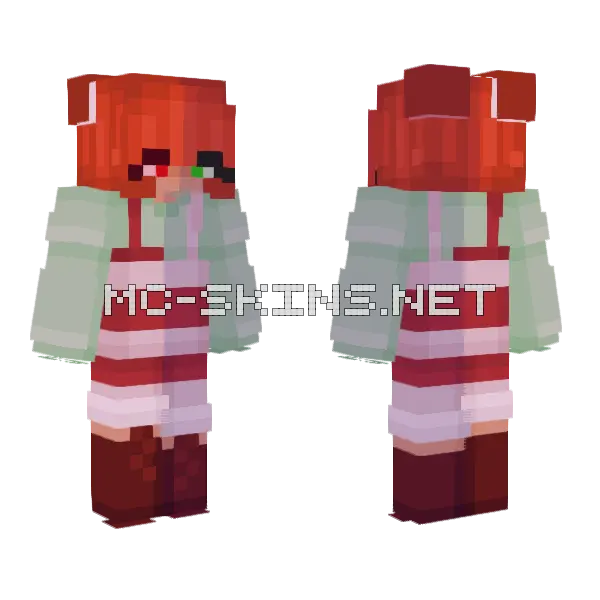 Candy Canes In The Mud Minecraft skin, front and back