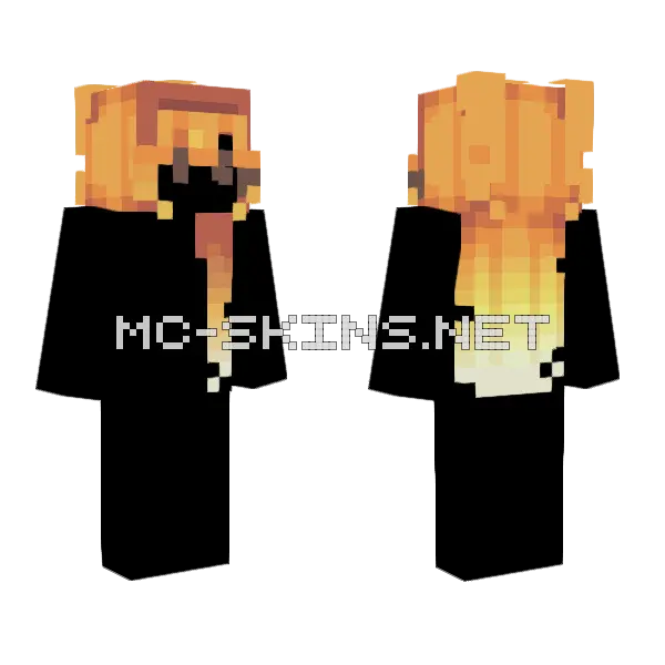 Candy Corn Fox Minecraft skin, front and back