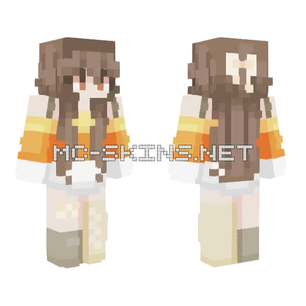 Candy Corn Girl Minecraft skin, front and back