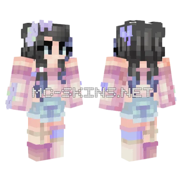 Candy Girl Minecraft skin, front and back