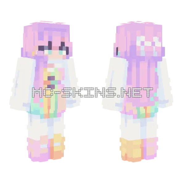 Candy Land Remake Minecraft skin, front and back