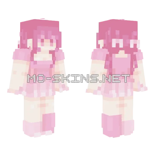 Candy Pink Girl Minecraft skin, front and back