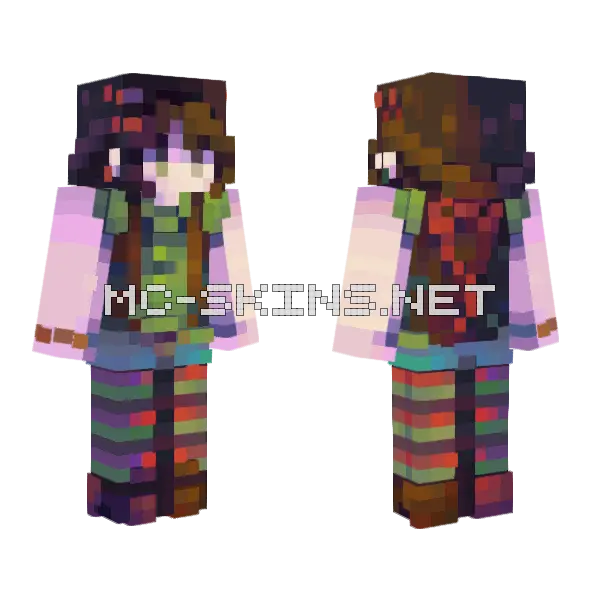 Candy Stripes RCE Minecraft skin, front and back