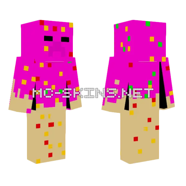 Candy Zombie Minecraft skin, front and back
