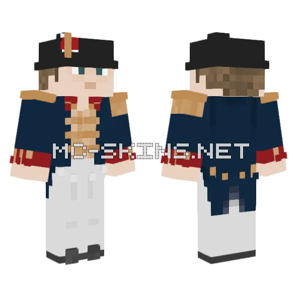 Capitaine De Vaisseau Minecraft skin, front and back
