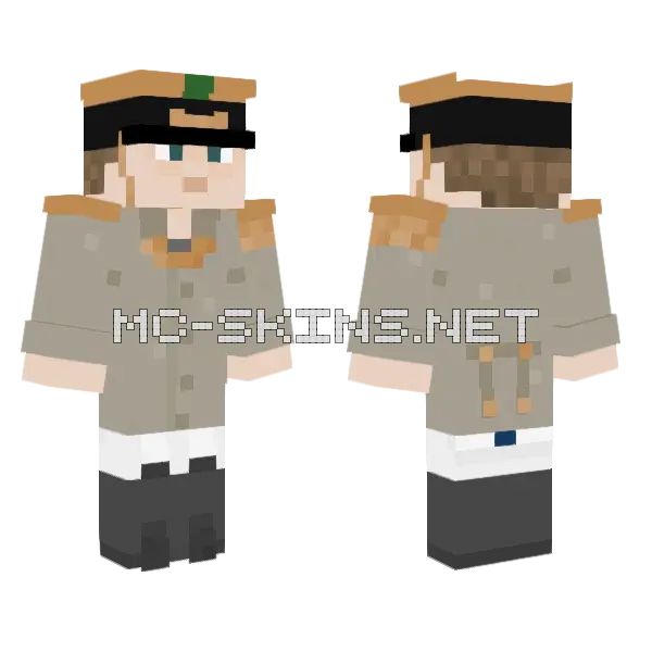 Capitaine Greatcoat Minecraft skin, front and back