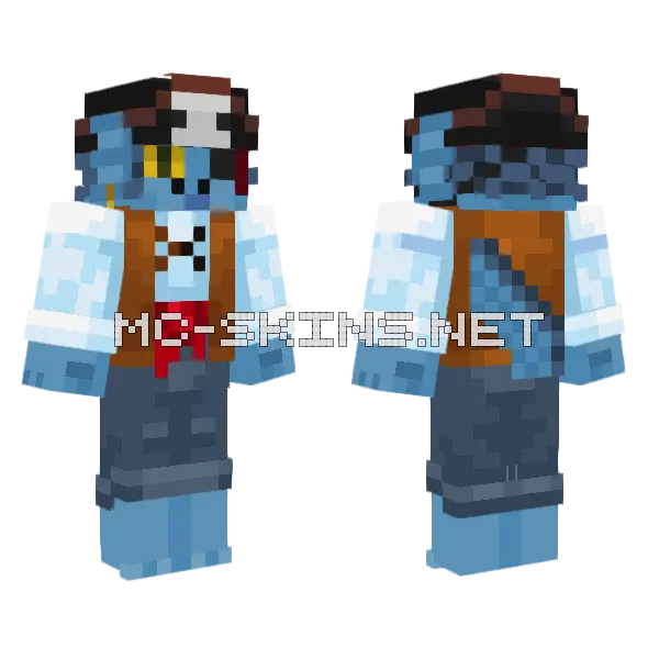 Capitao Aqua Bob Esponja Minecraft skin, front and back
