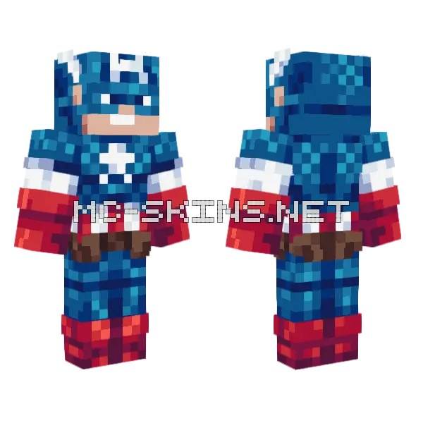 Captain America Classic Minecraft skin, front and back