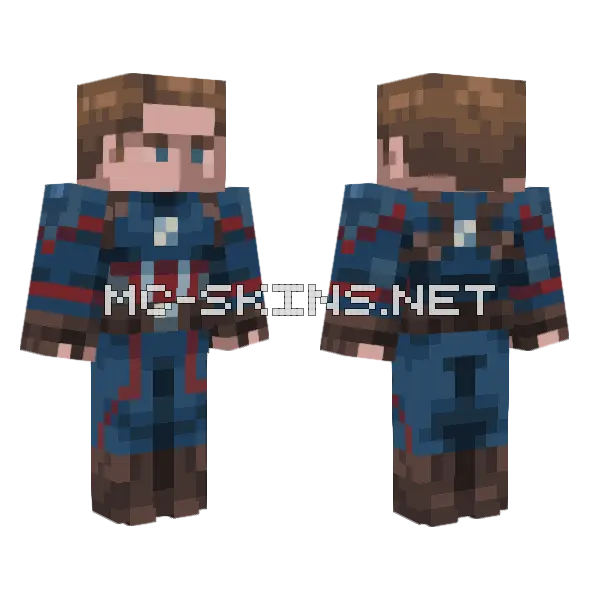 Captain America Minecraft skin, front and back