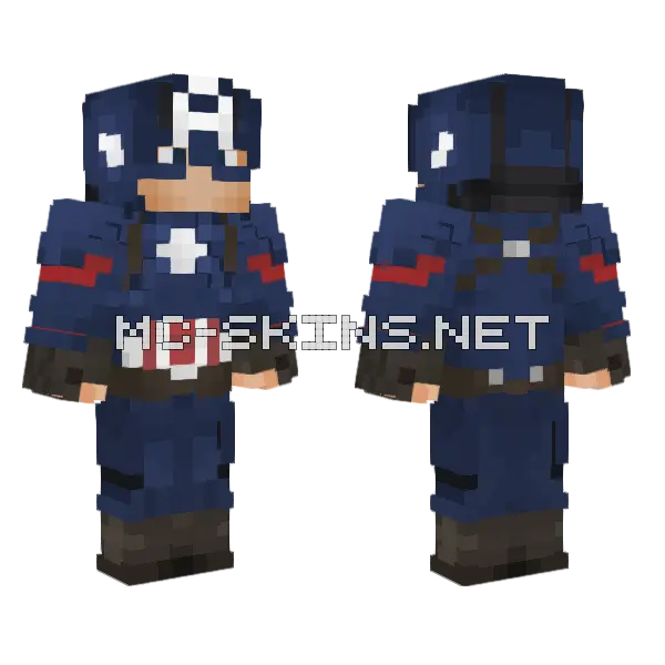 Captain America Minecraft skin, front and back