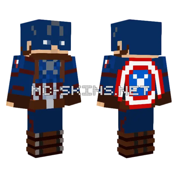 Captain America Endgame Suit Minecraft skin, front and back