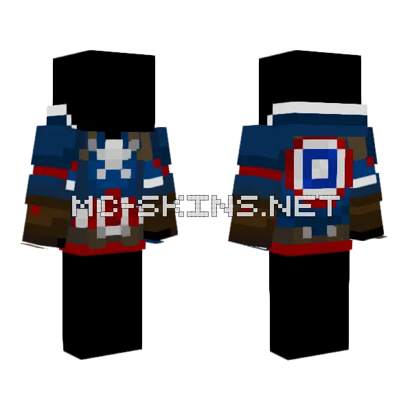 Captain America Hoodie Minecraft skin, front and back