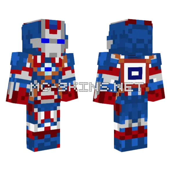 Captain America Iron Man Suit Minecraft skin, front and back
