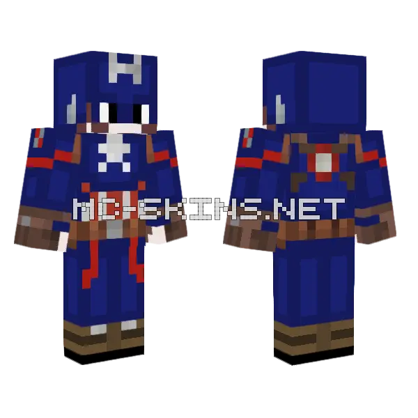Captain America Skin Minecraft skin, front and back