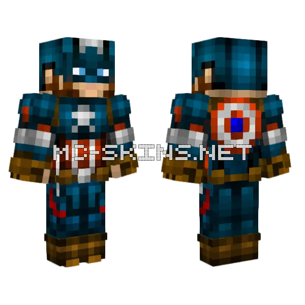 Captain America Skin Minecraft skin, front and back