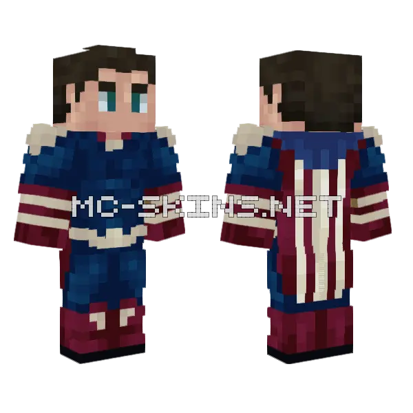 Captain America Suit Minecraft skin, front and back