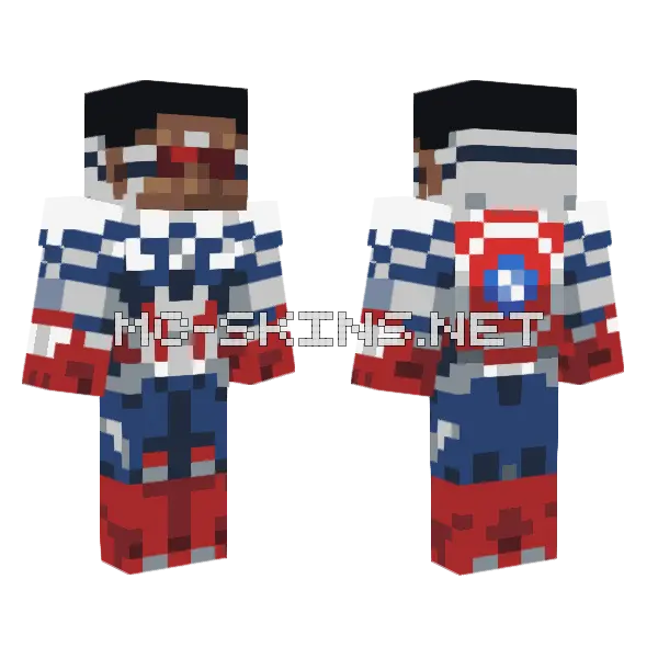 Captain America Suit Minecraft skin, front and back
